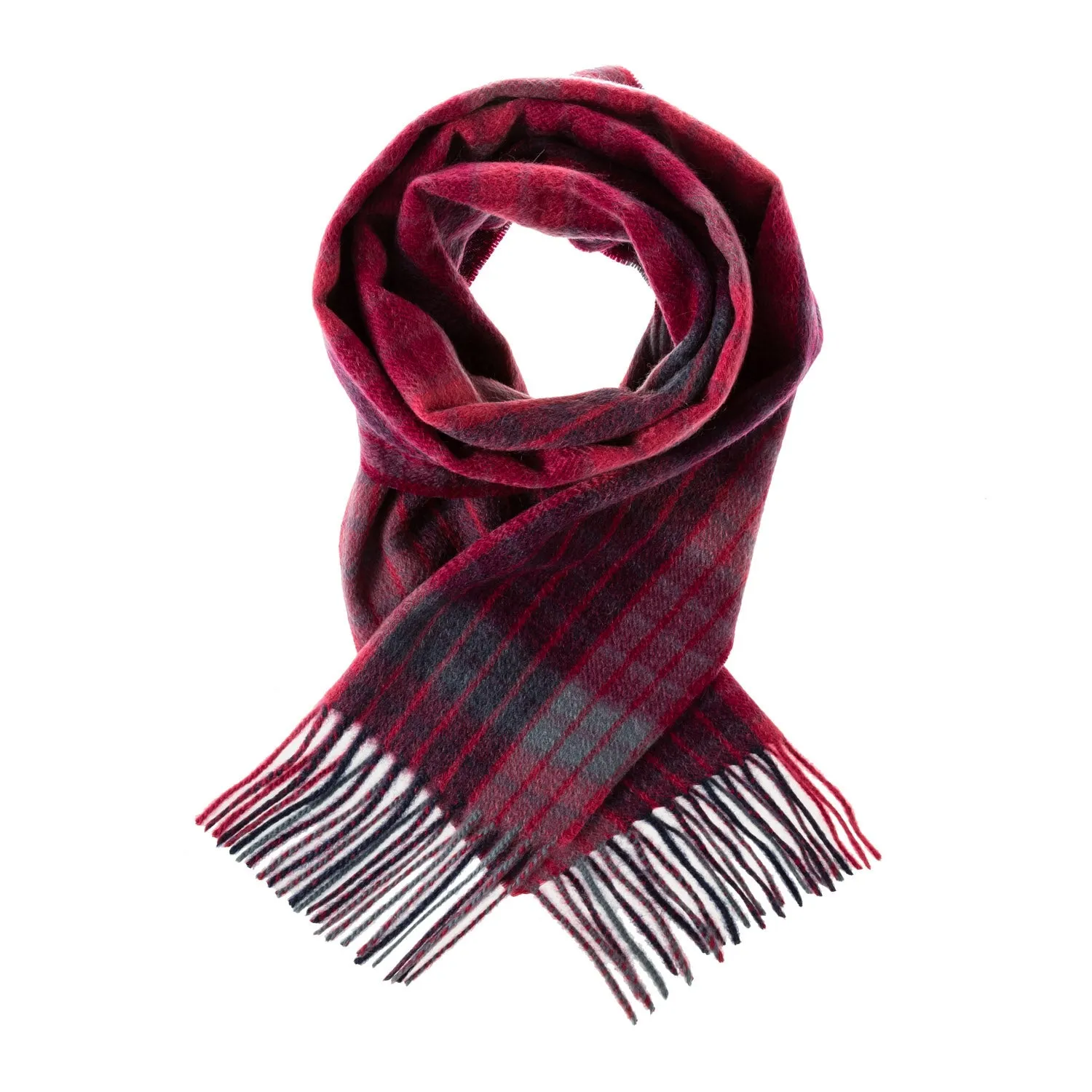 Lyle & Scott 100% Cashmere Scarf  Highlight Chequer - Purple/Blue