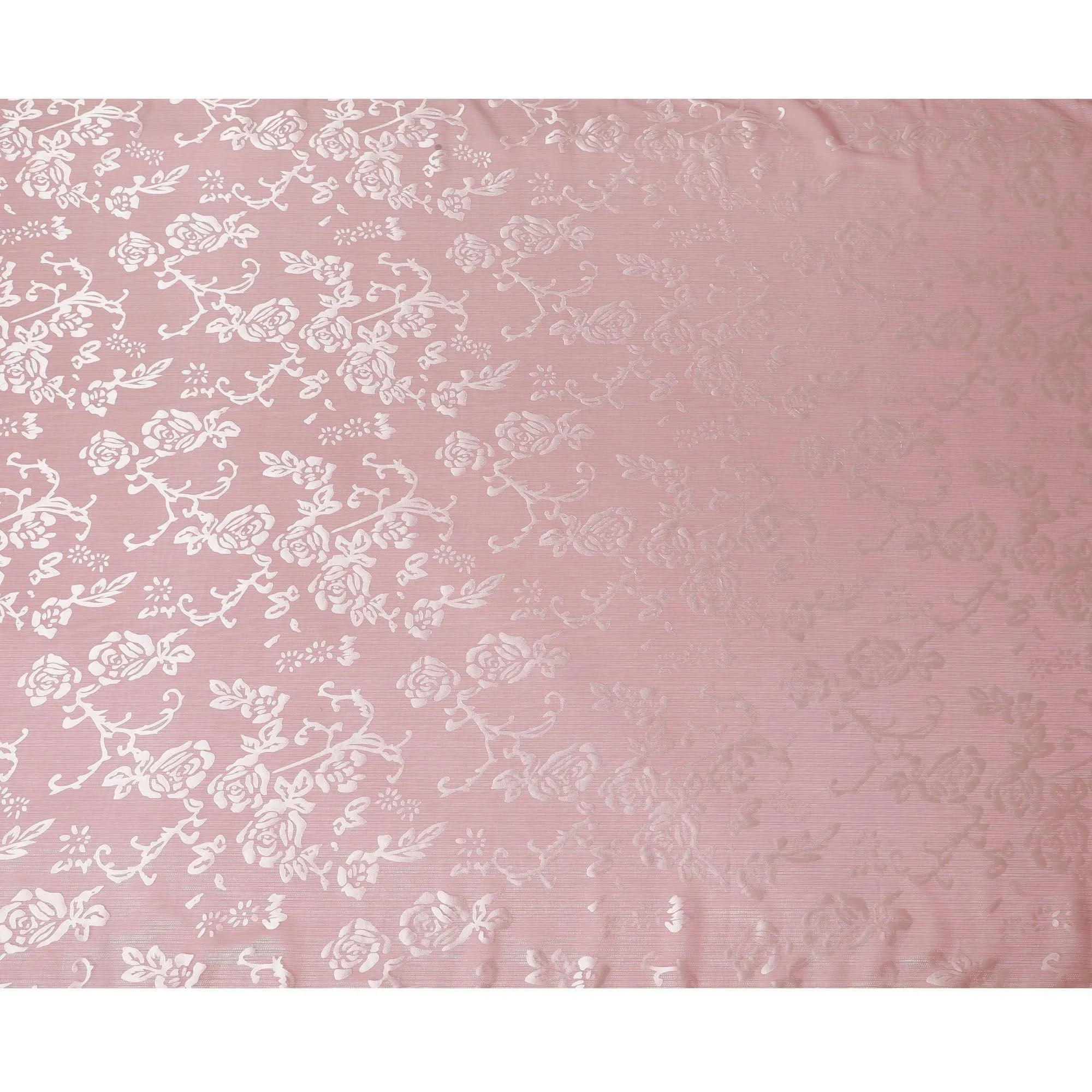 Magenta pink Premim pure silk chiffon fabric with silver jacquard in floral design-D15330