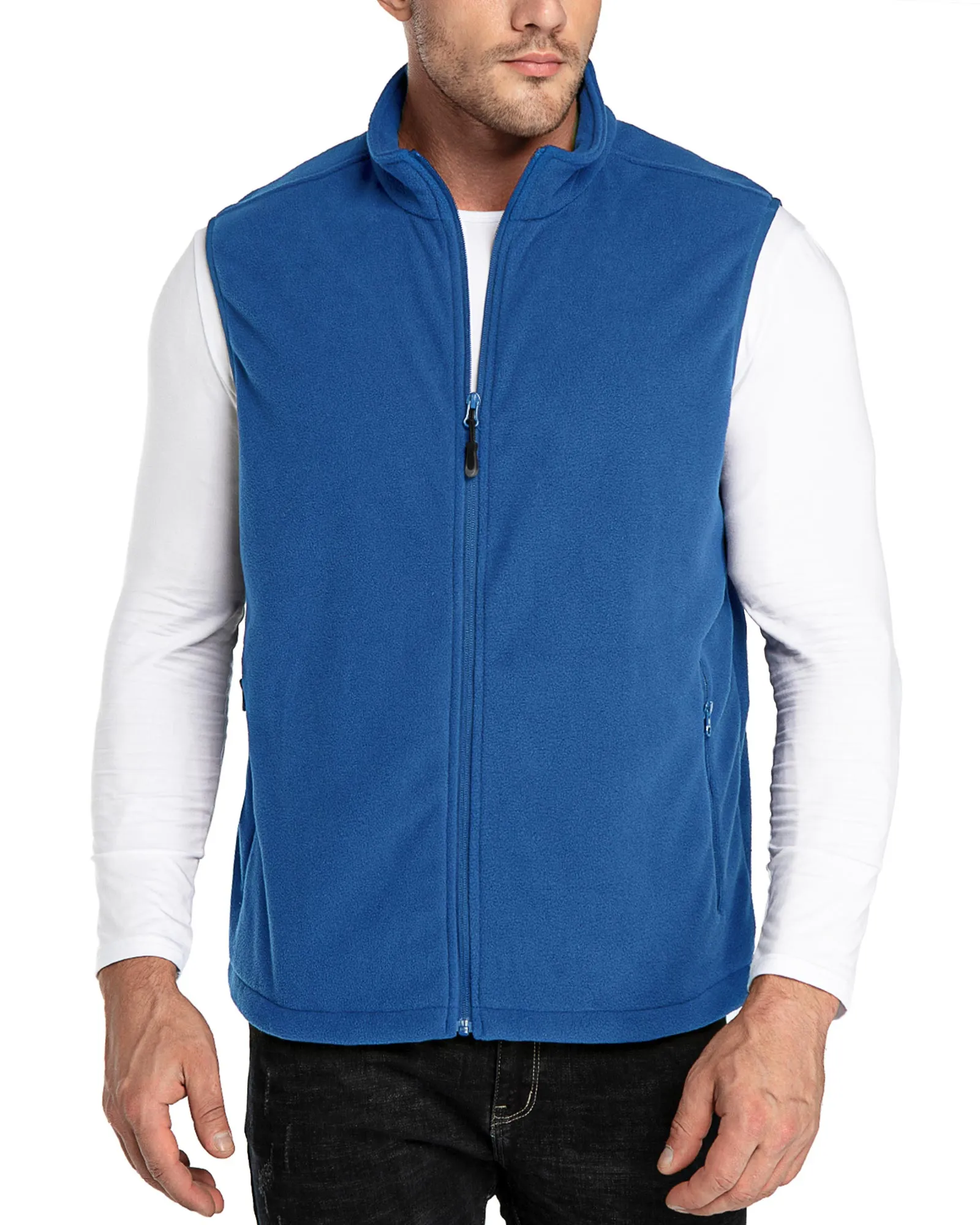 Men's 0.90 lbs Fleece Vest Outerwear with 4 Deep Pockets