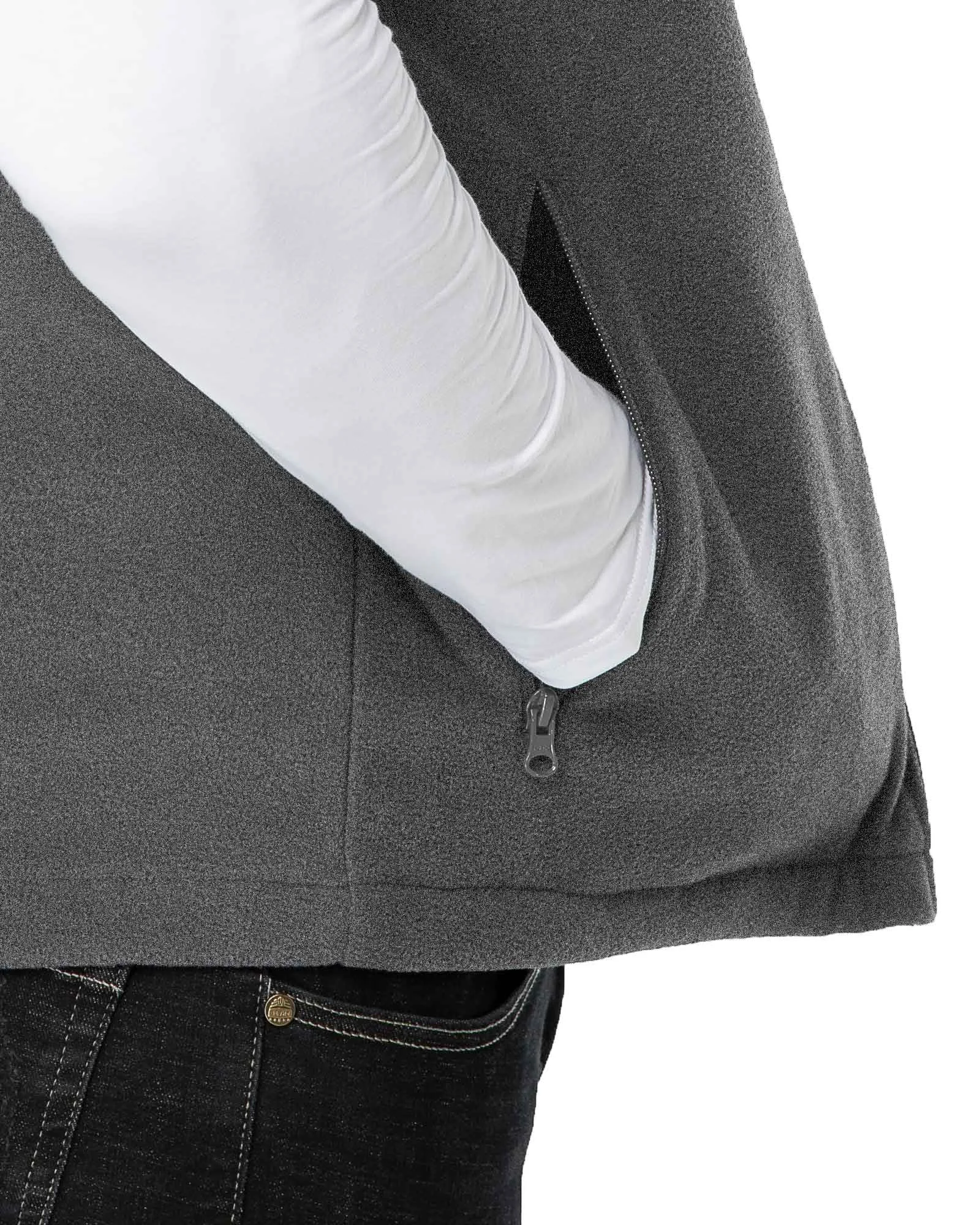 Men's 0.90 lbs Fleece Vest Outerwear with 4 Deep Pockets