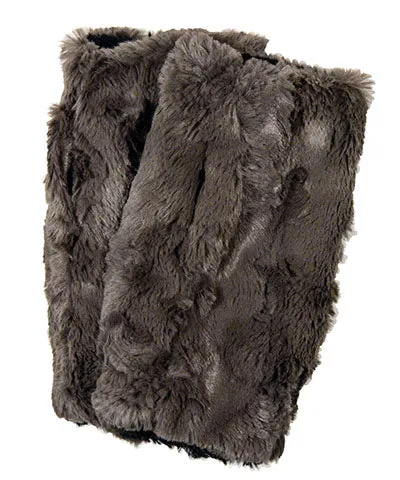 Men's Fingerless Gloves in Cascade Faux Furs - Reversible Too