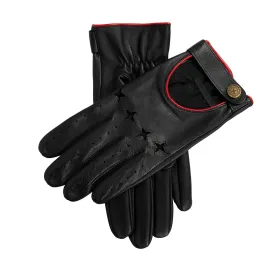 Men's The Suited Racer Touchscreen Leather Driving Gloves with Wristwatch Cut-out