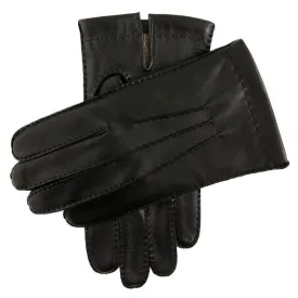 Men's Touchscreen Handsewn Three-Point Cashmere-Lined Leather Gloves