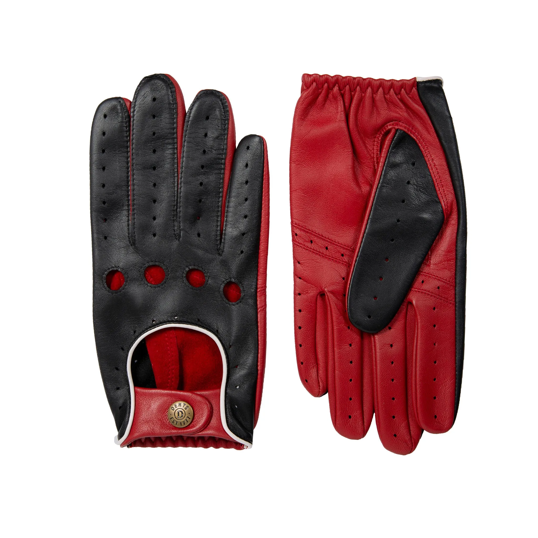 Men’s Touchscreen Three-Colour Leather Driving Gloves