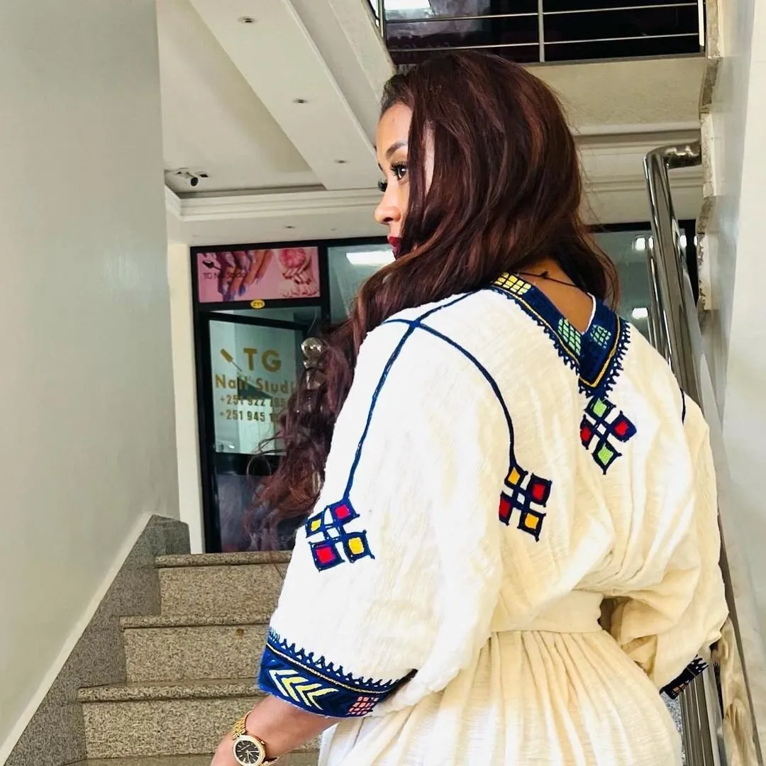 Modern Habesha Kemis Simple Ethiopian Dress Beautiful Habesha Dress Women's Dress Eritrean Dress Women's Style ሀበሻ ቀሚስ ሀበሻ ልብስ