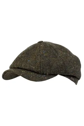 Newsboy Classic Cap in 'Magee 1866' Dark Green Wool Donegal (Size 58) by Wigens