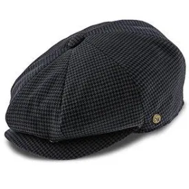 Oxford - Walrus Hats Navy/Green Houndstooth Polyester 8 Panel Newsboy Cap