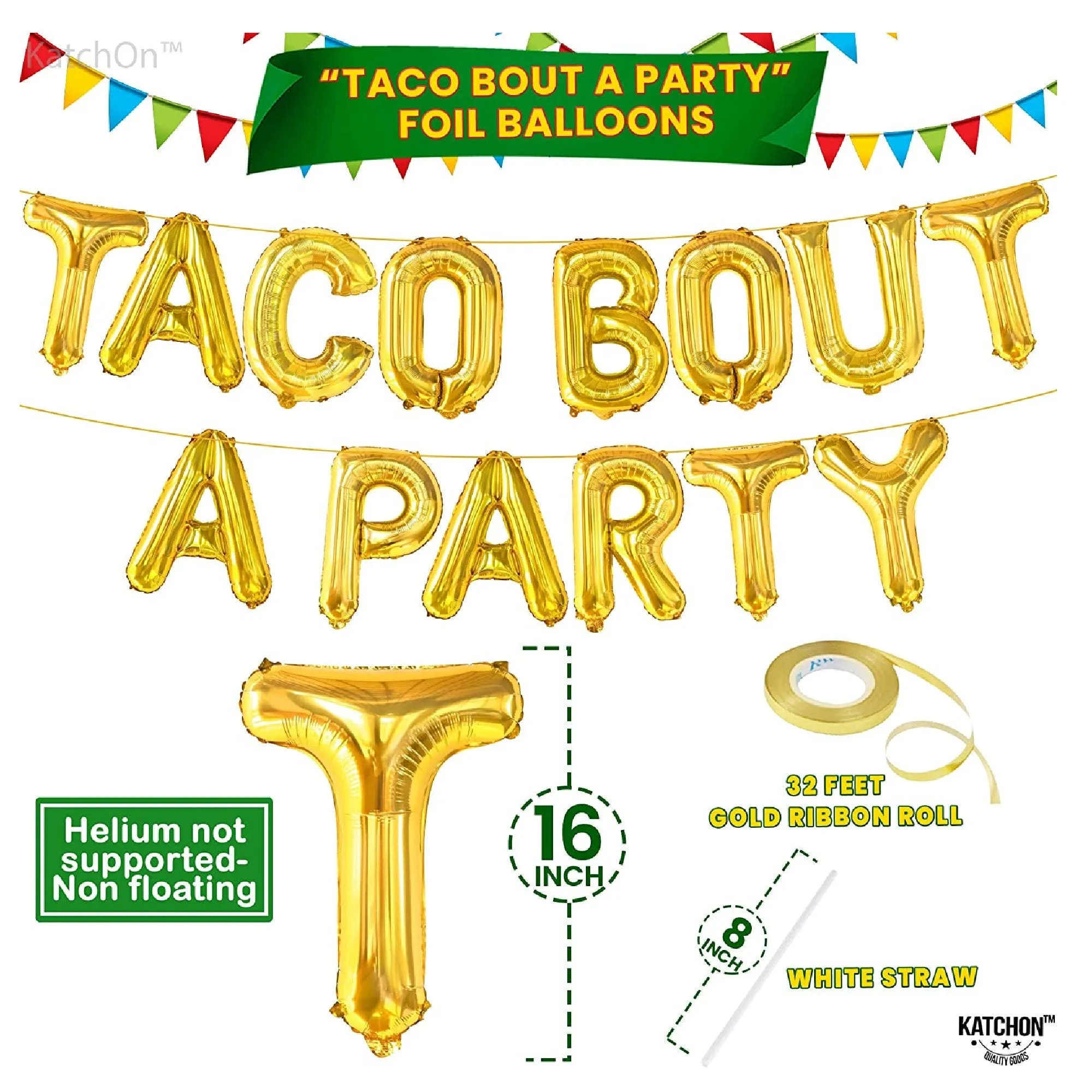 Pack of 20 Taco Bout A Party Decorative Balloons | Taco Party Balloons for Party Decorations