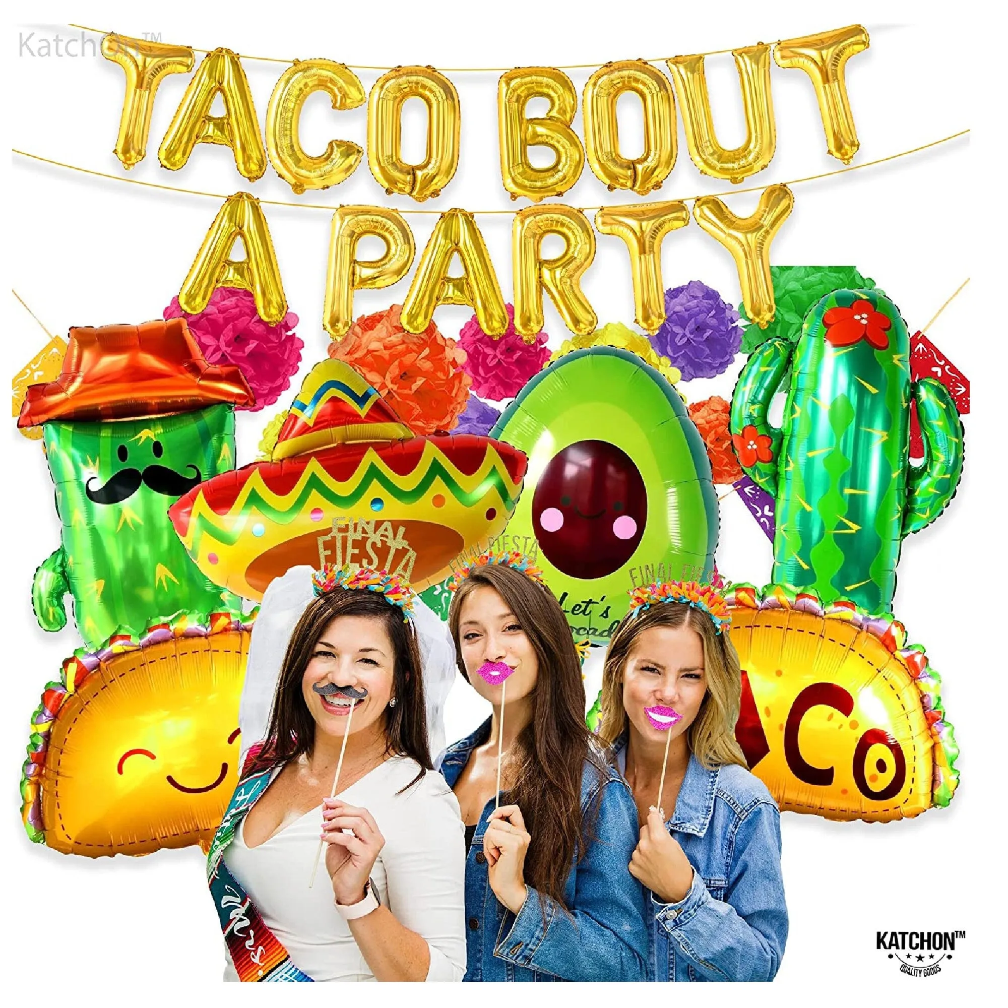 Pack of 20 Taco Bout A Party Decorative Balloons | Taco Party Balloons for Party Decorations