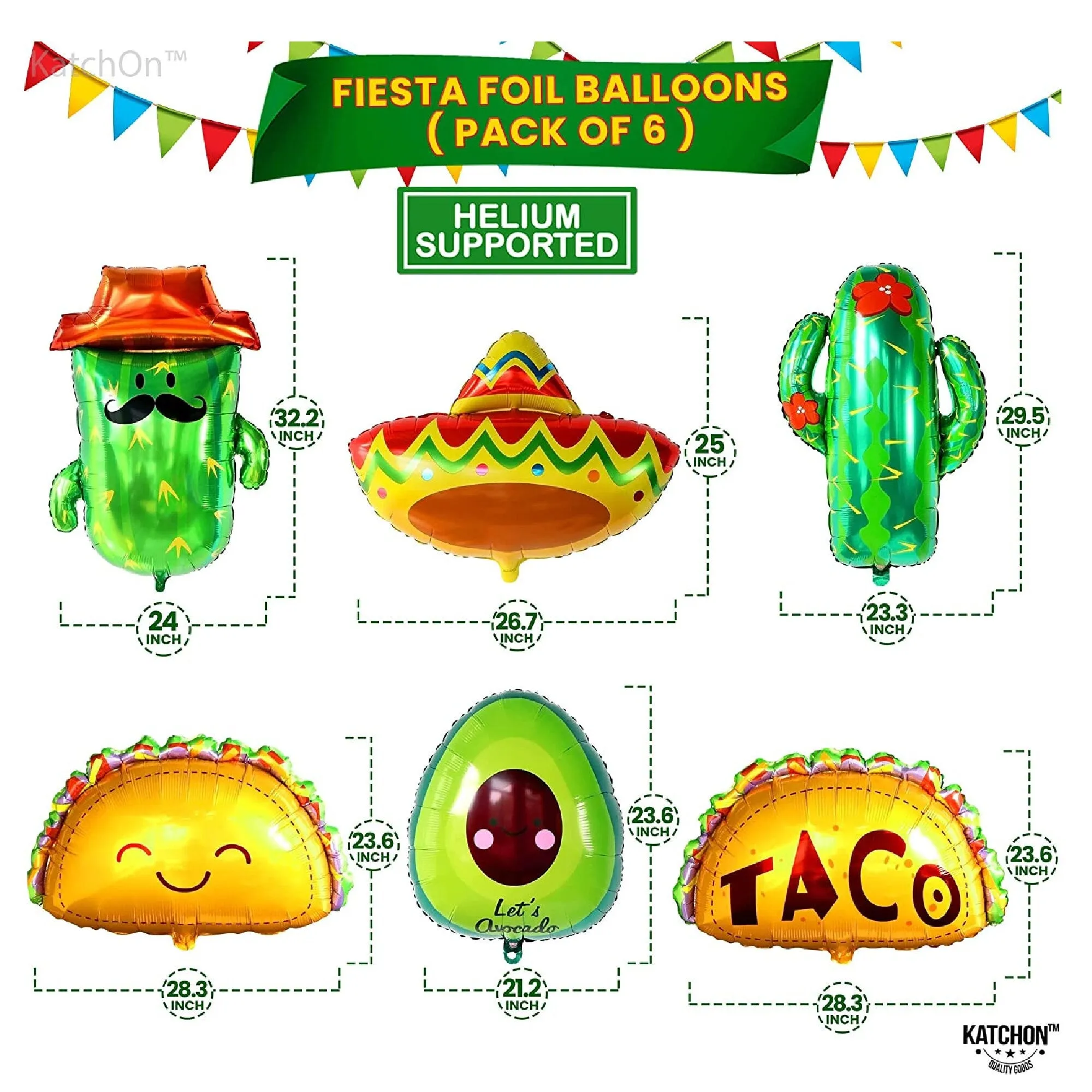 Pack of 20 Taco Bout A Party Decorative Balloons | Taco Party Balloons for Party Decorations