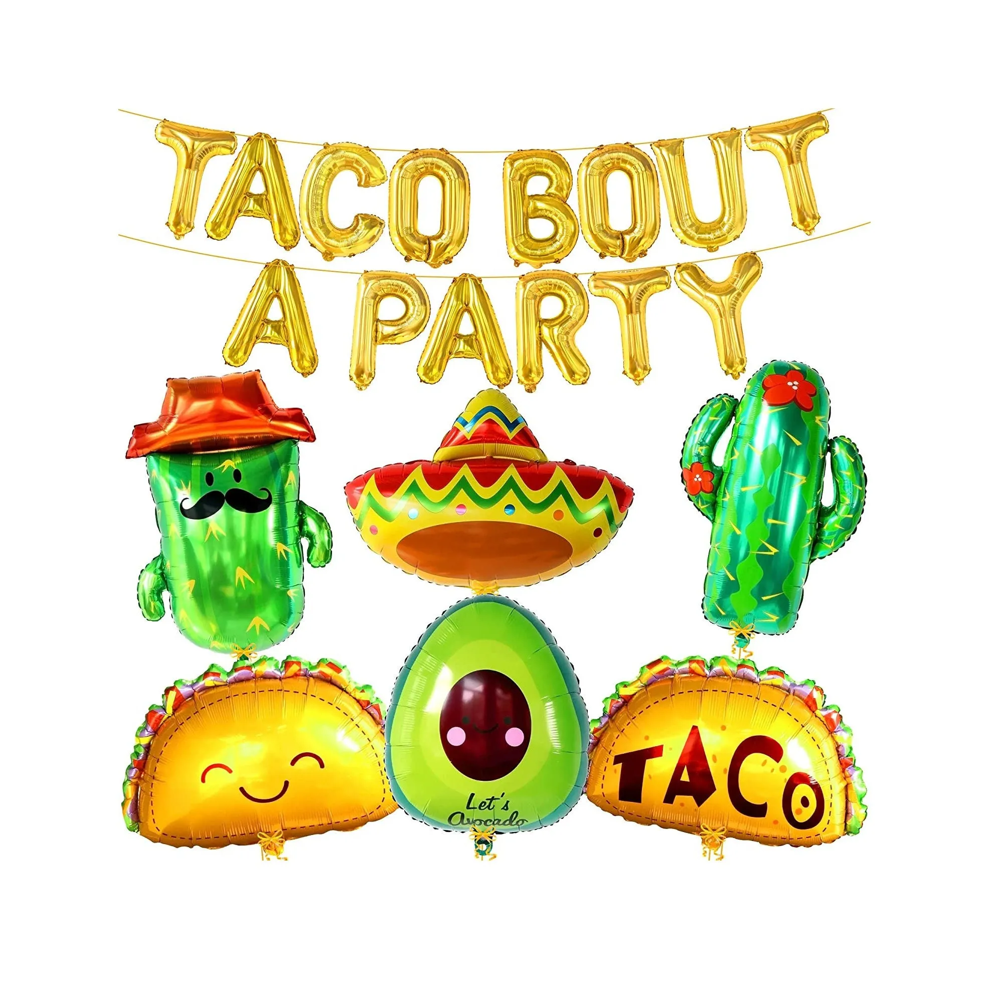 Pack of 20 Taco Bout A Party Decorative Balloons | Taco Party Balloons for Party Decorations