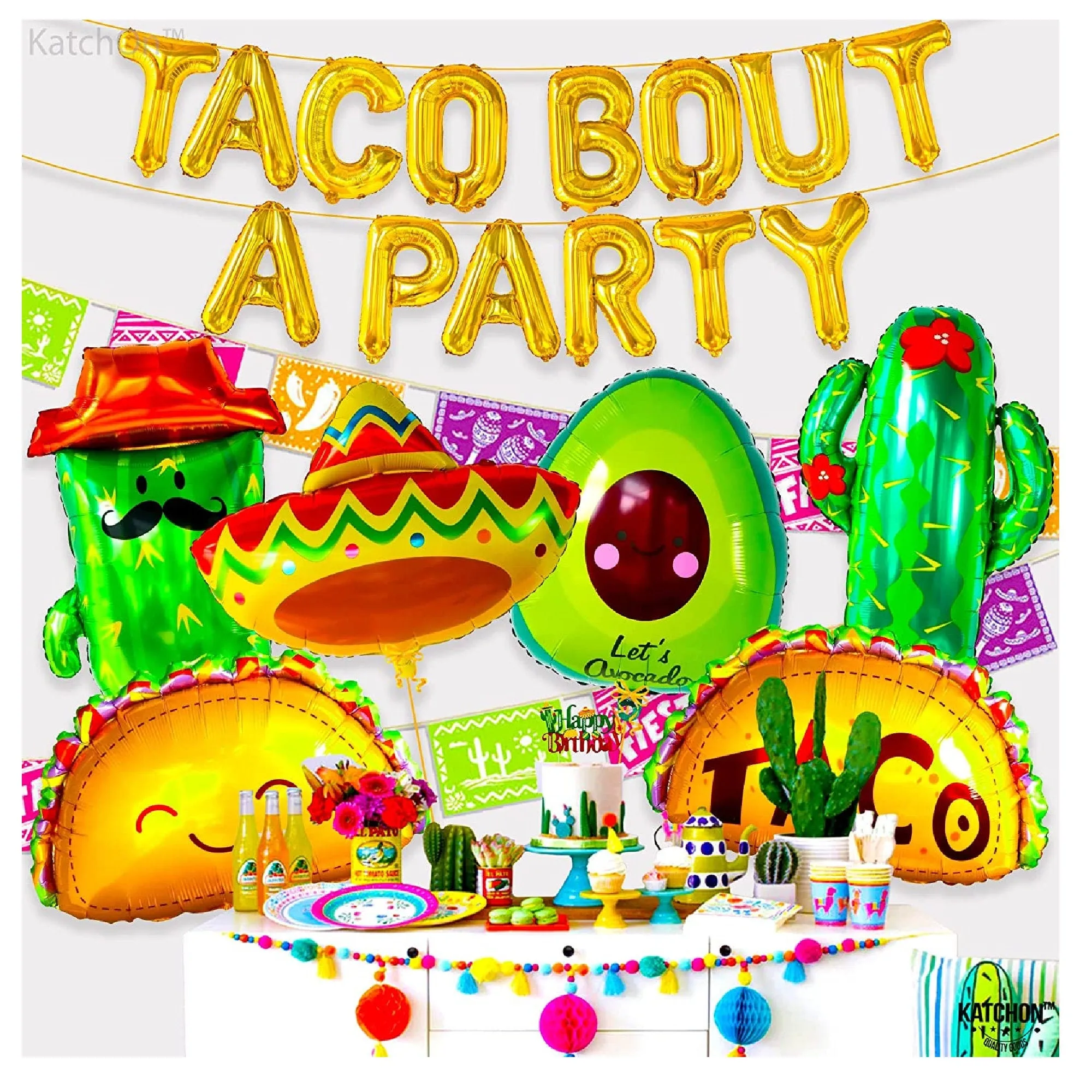 Pack of 20 Taco Bout A Party Decorative Balloons | Taco Party Balloons for Party Decorations