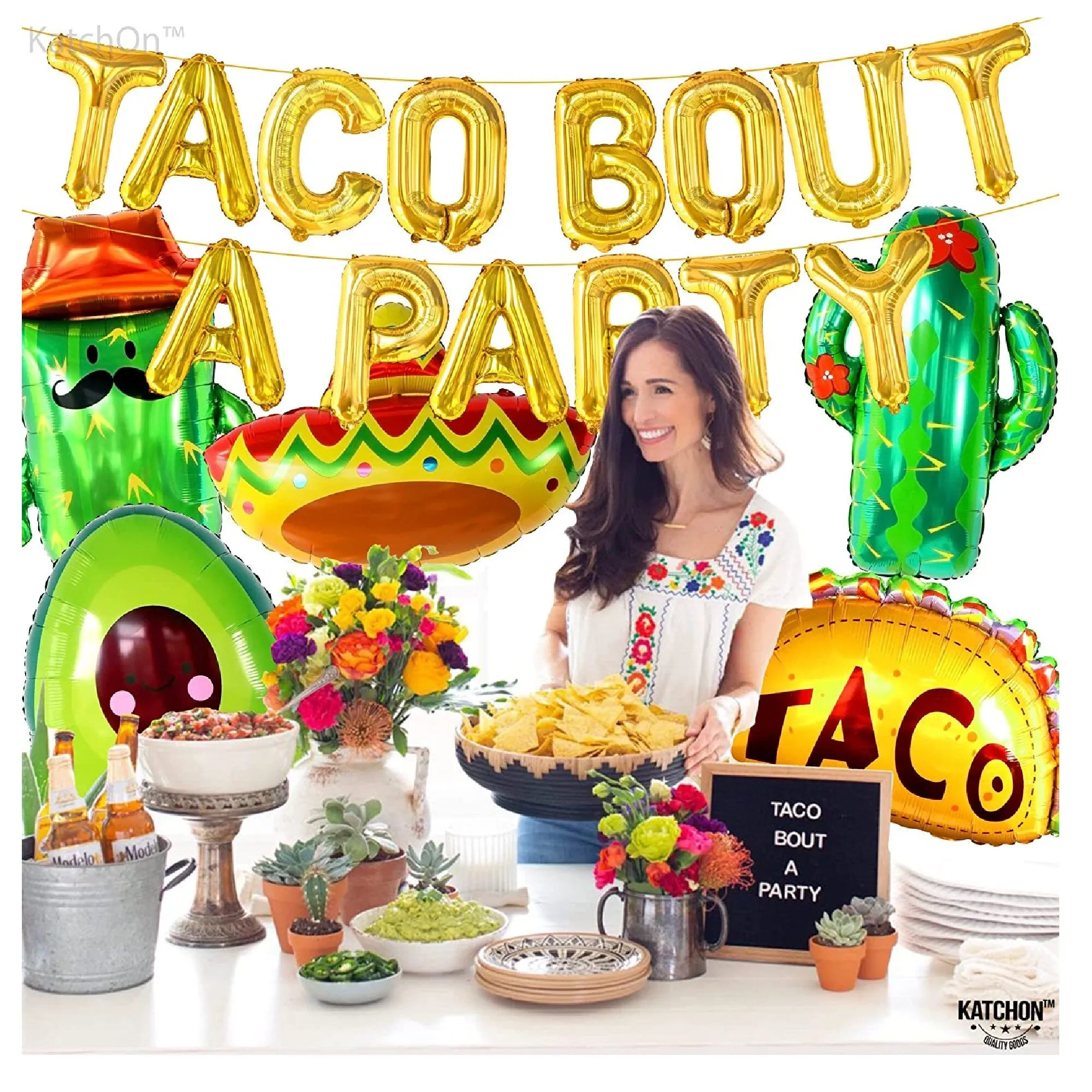 Pack of 20 Taco Bout A Party Decorative Balloons | Taco Party Balloons for Party Decorations