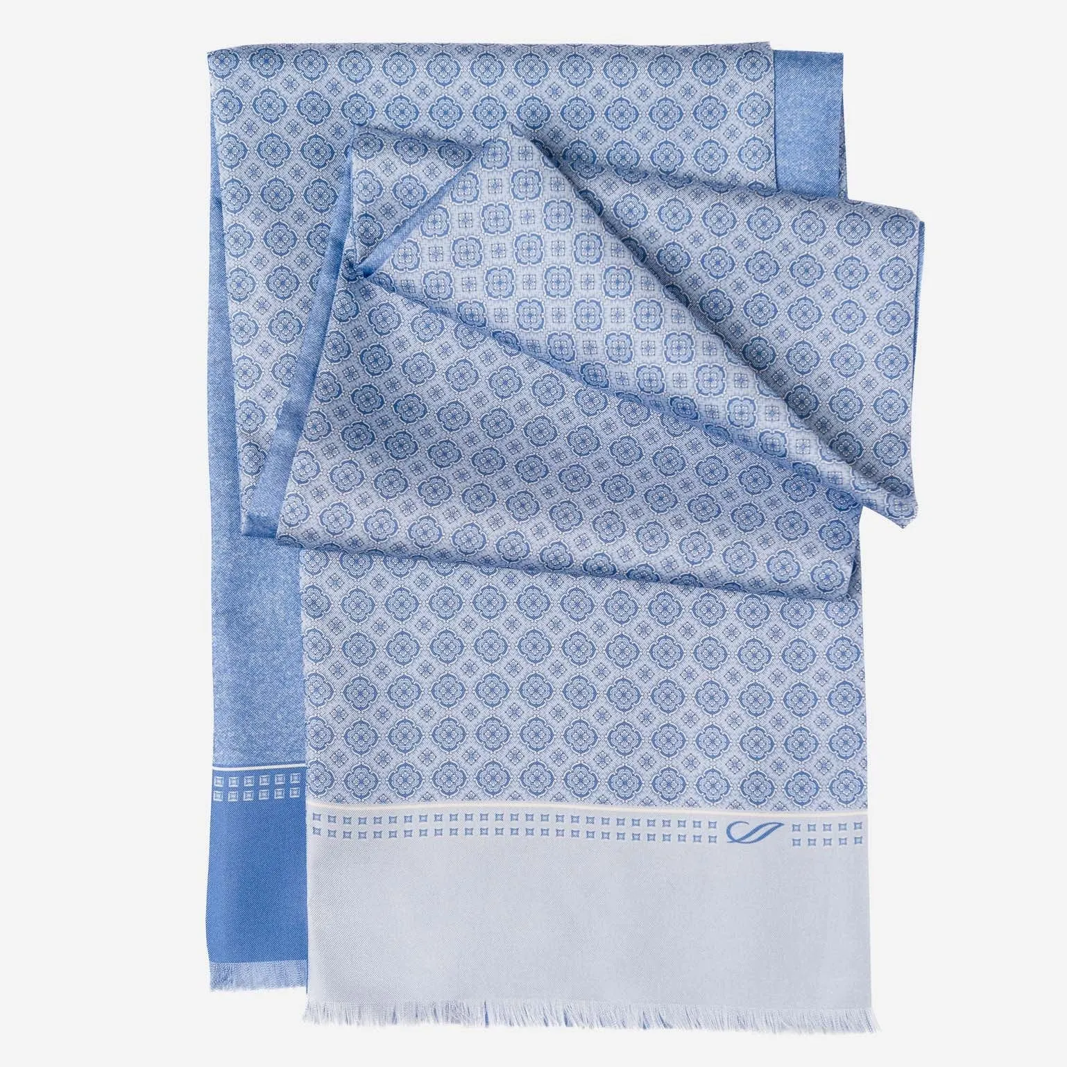 Palazzo - Reversible Silk Scarf - Sky Blue