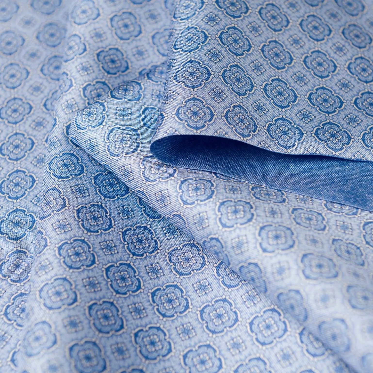 Palazzo - Reversible Silk Scarf - Sky Blue