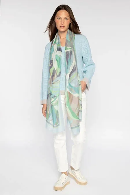 Palm Print Scarf - Surf