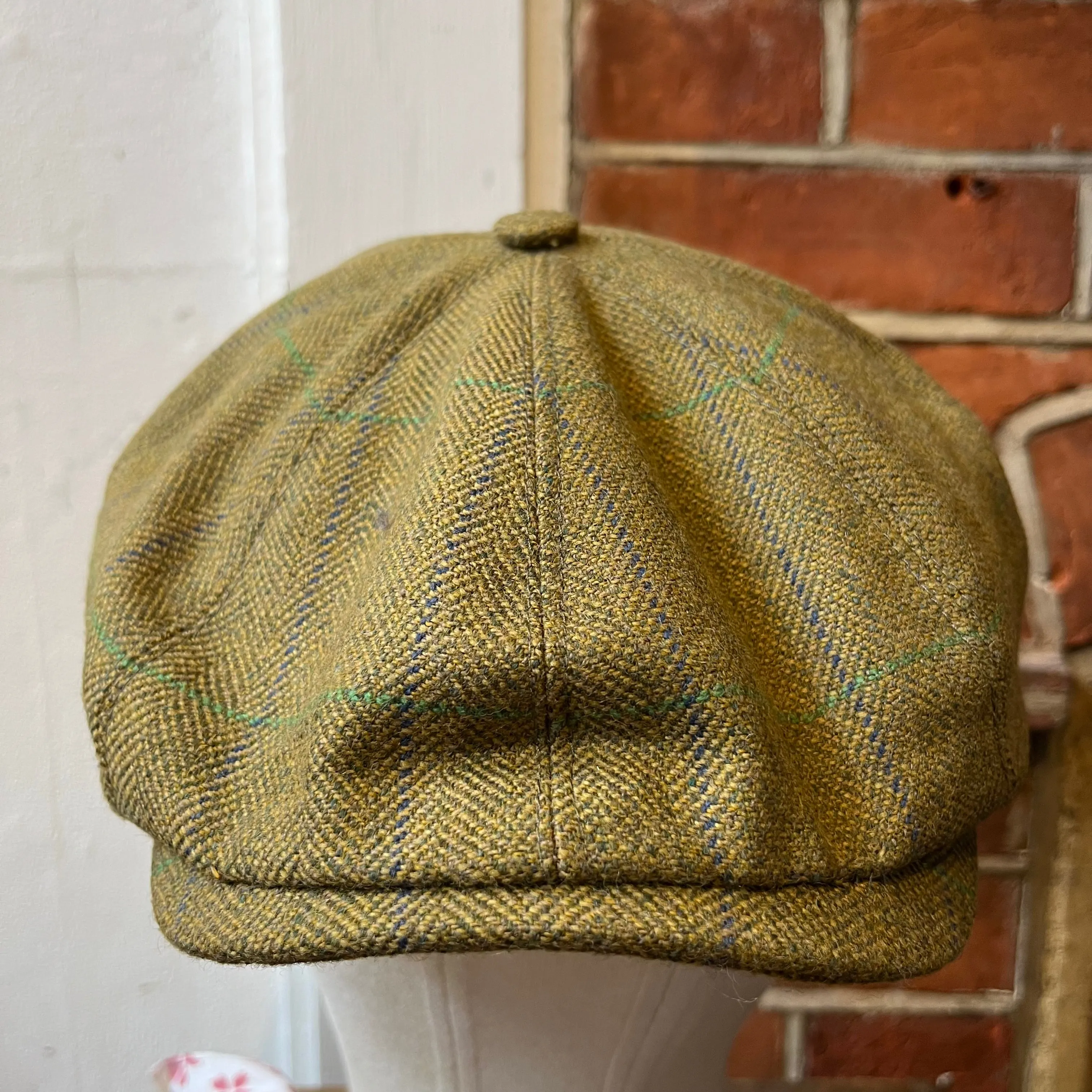 Regent - Baker Boy Cap - Olive Green with Overcheck