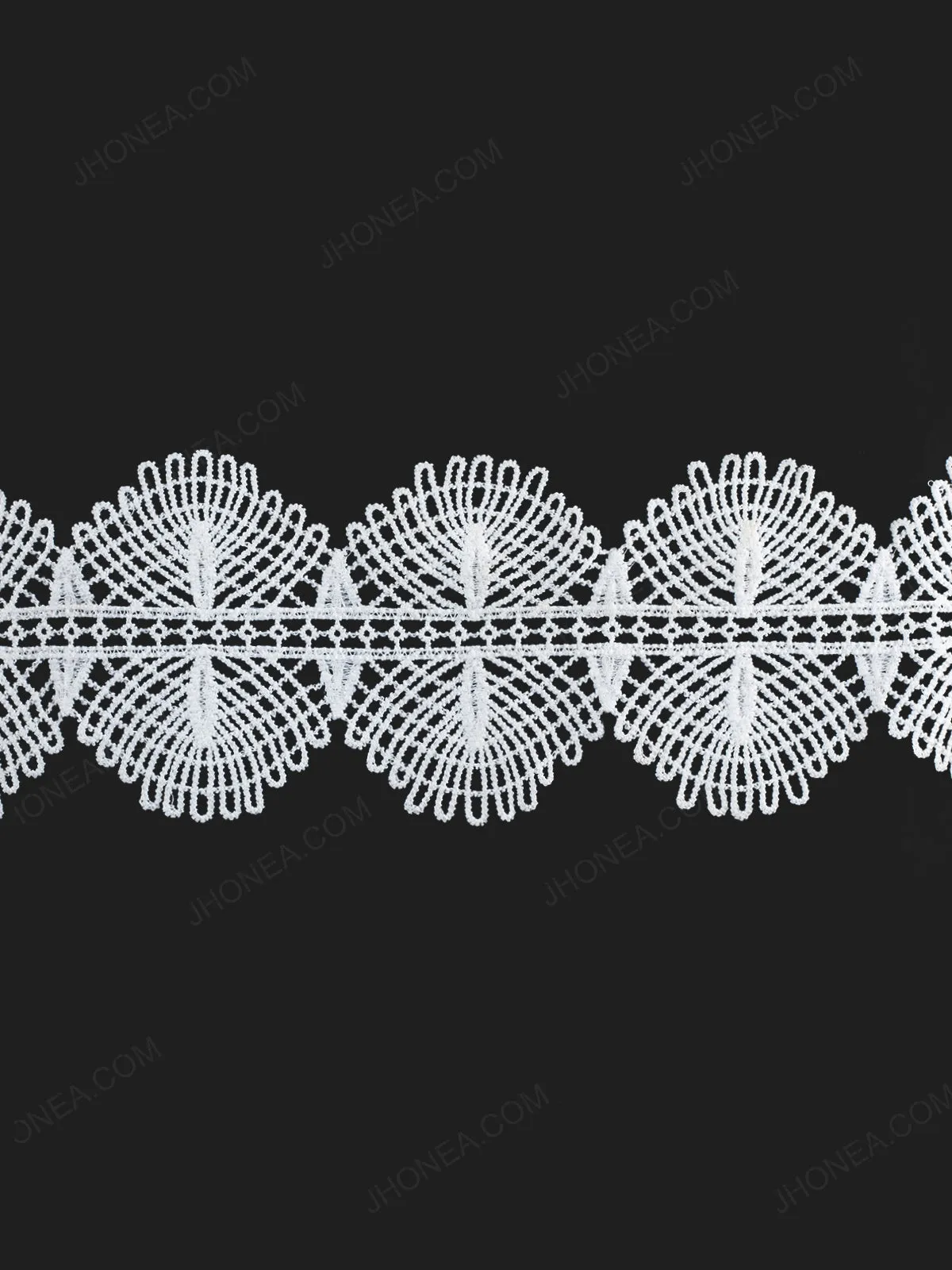 Scalloped Design White Guipure Lace Trim