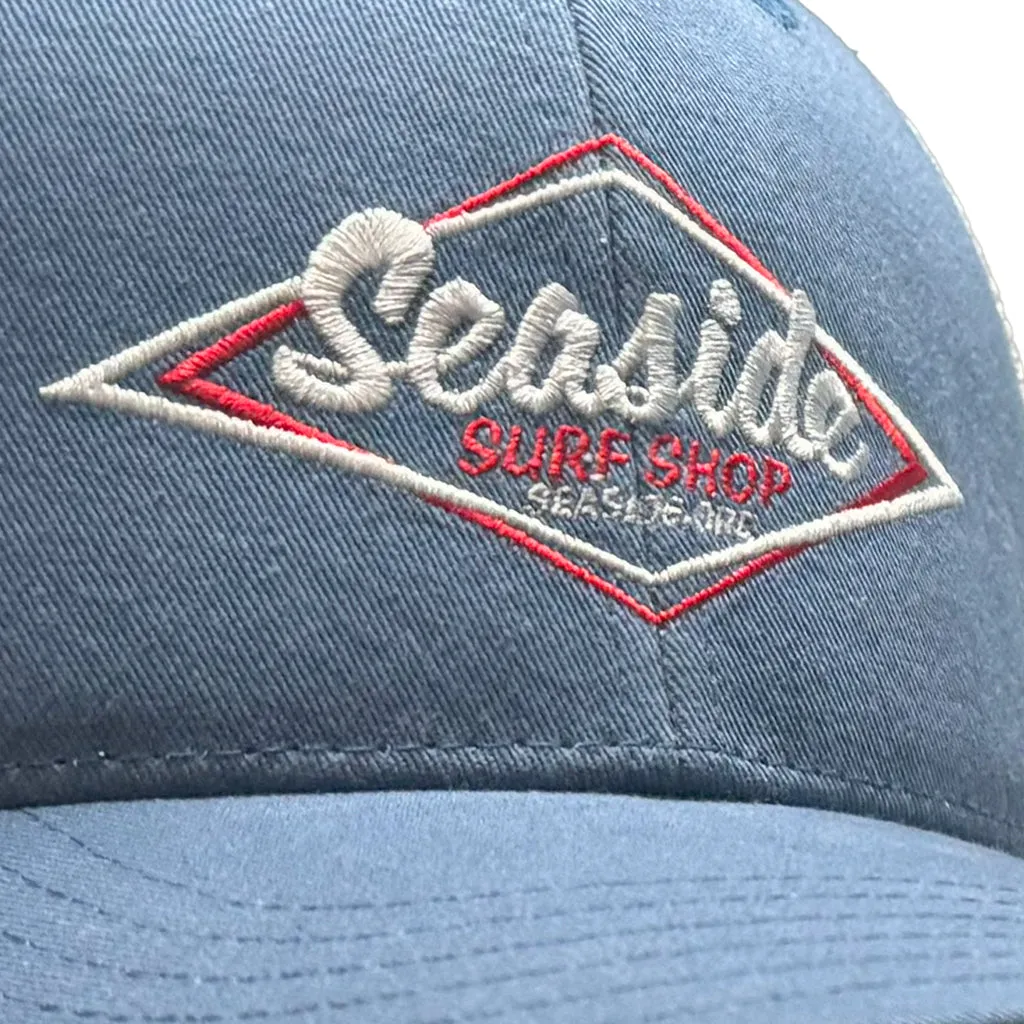 Seaside Surf Shop Vintage Logo Mid Crown Cap - Slate/White