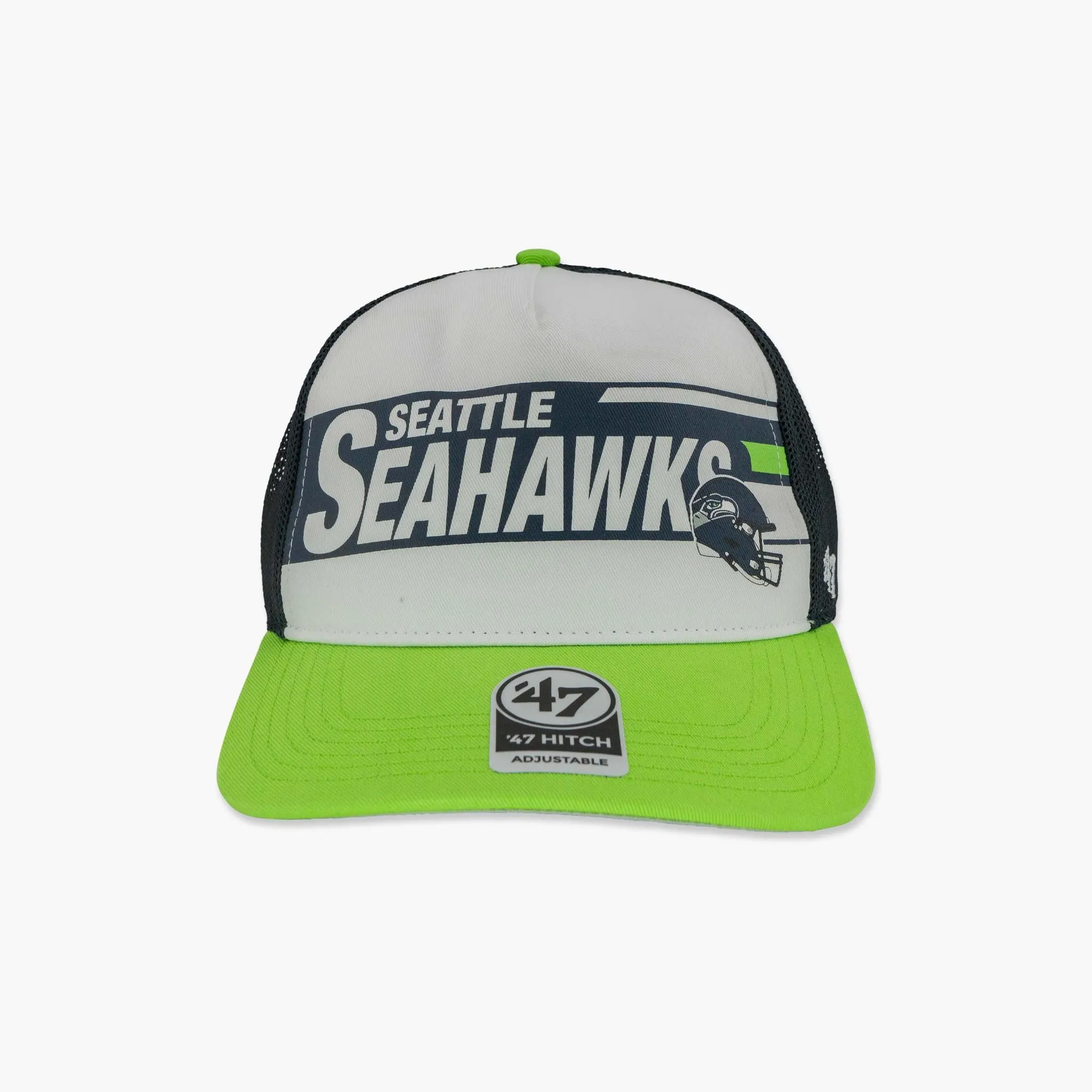 Seattle Seahawks Navy Stack Line Hitch Trucker Hat