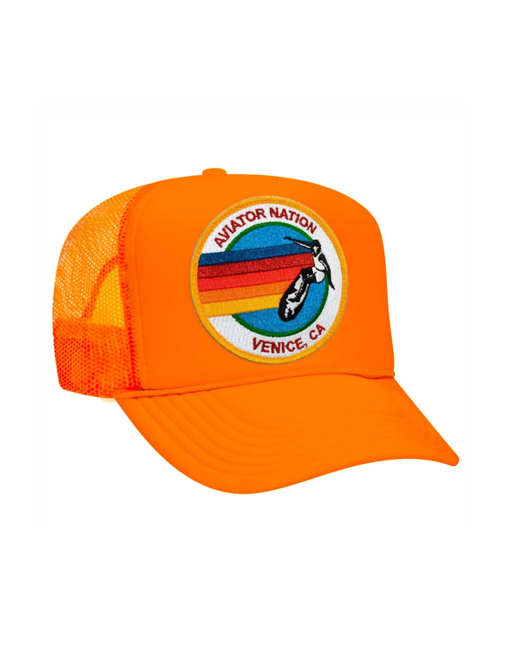 Signature Vintage Low Rise Trucker Hat, Neon Orange