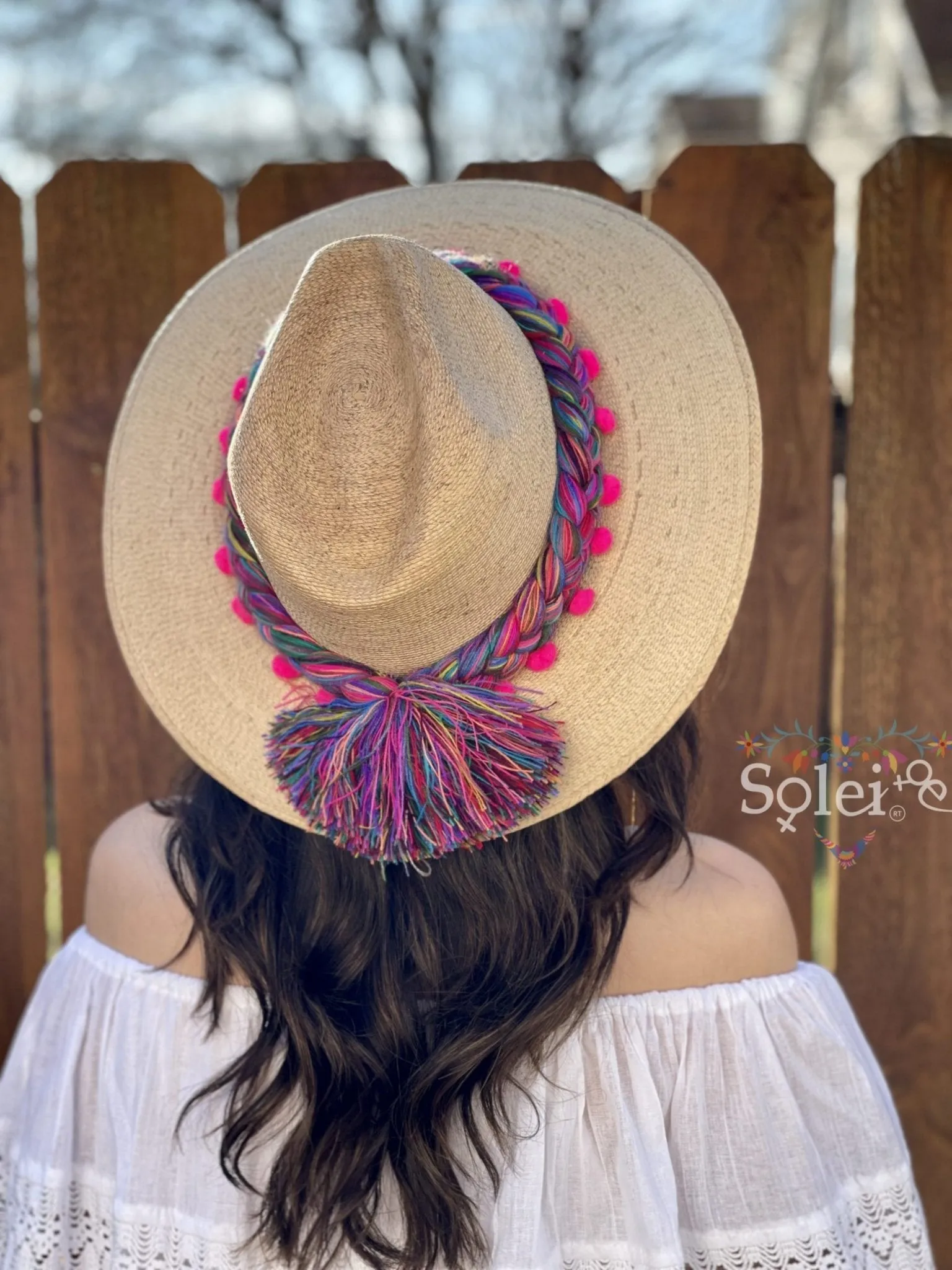 Sombrero Trenzas Pompones