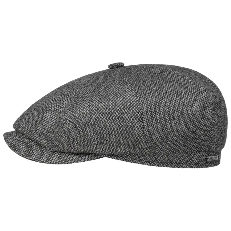 Stetson Hatteras Wool Flat Cap - Anthracite/Black