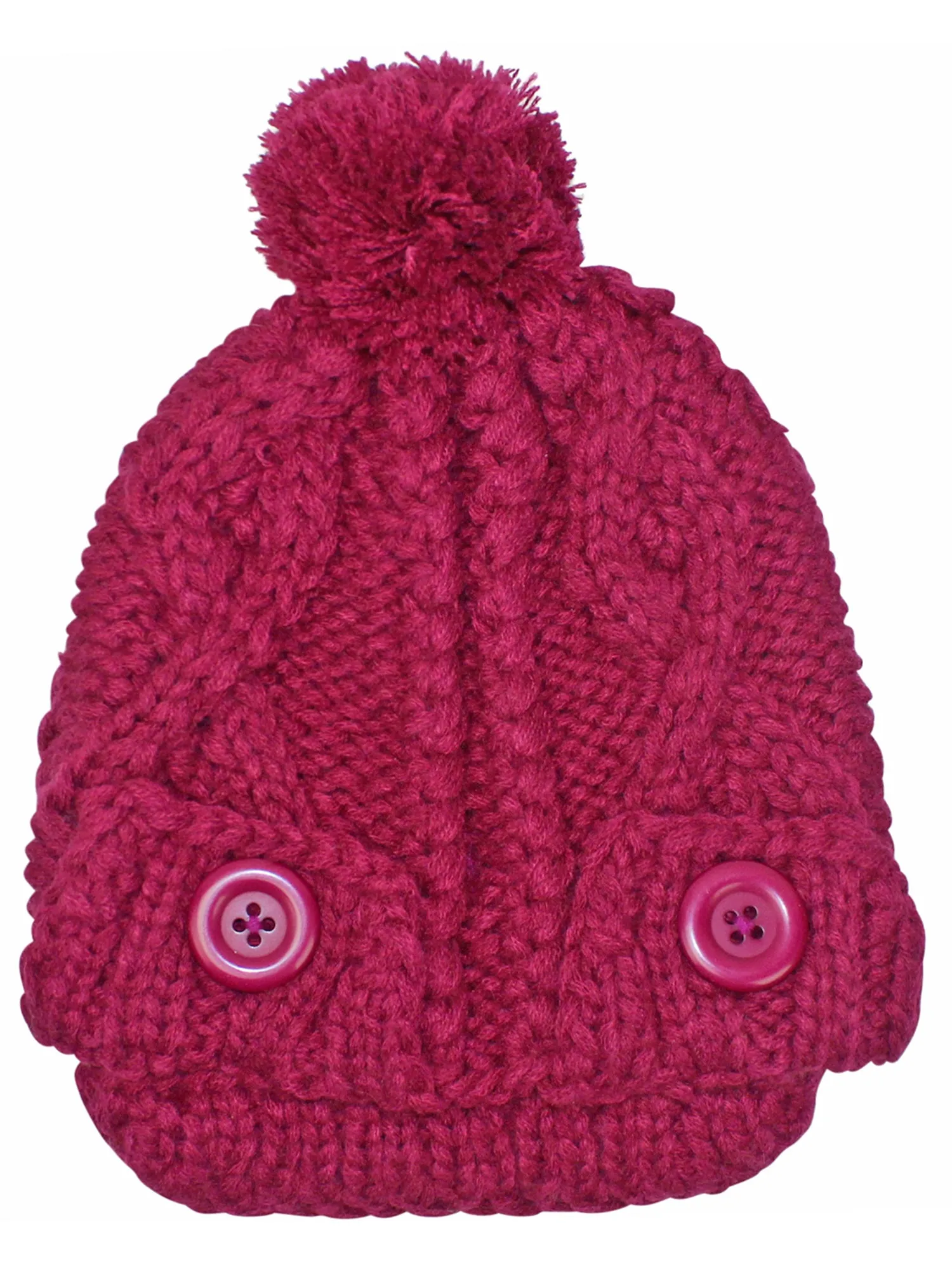 Stretchy Knit Newsboy Cap With Pom Pom