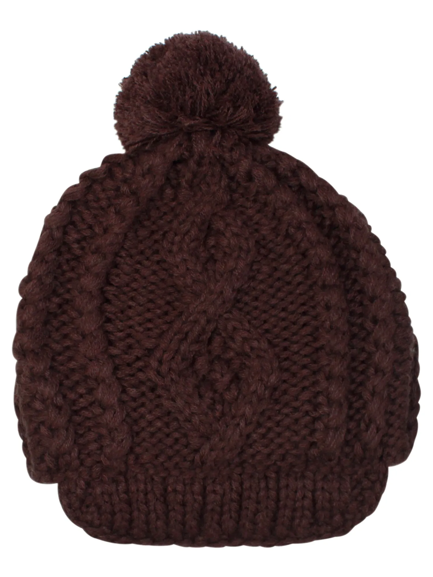 Stretchy Knit Newsboy Cap With Pom Pom