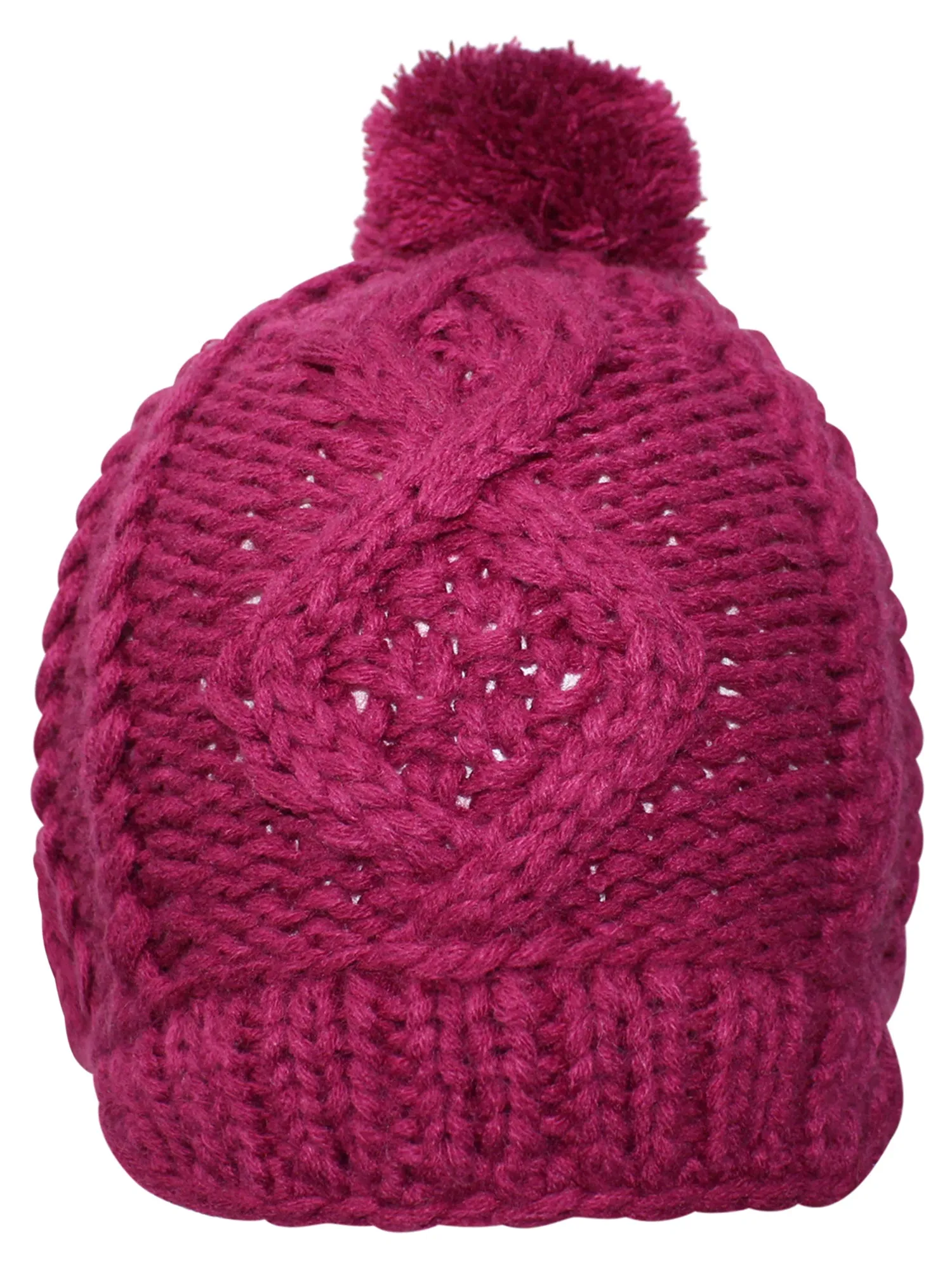 Stretchy Knit Newsboy Cap With Pom Pom