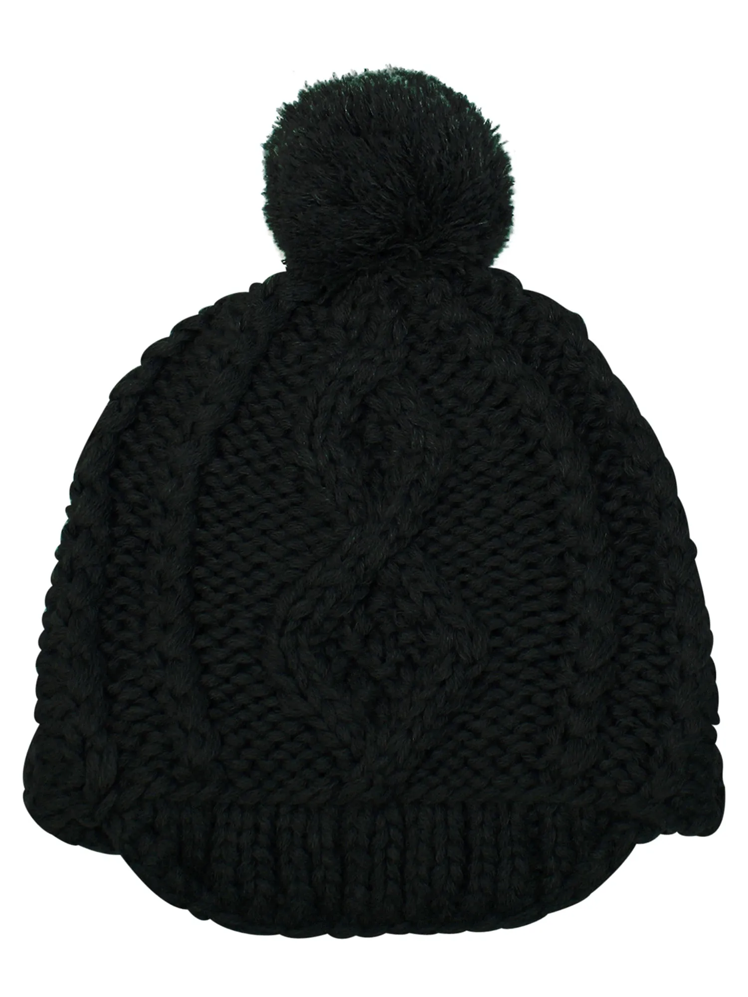 Stretchy Knit Newsboy Cap With Pom Pom