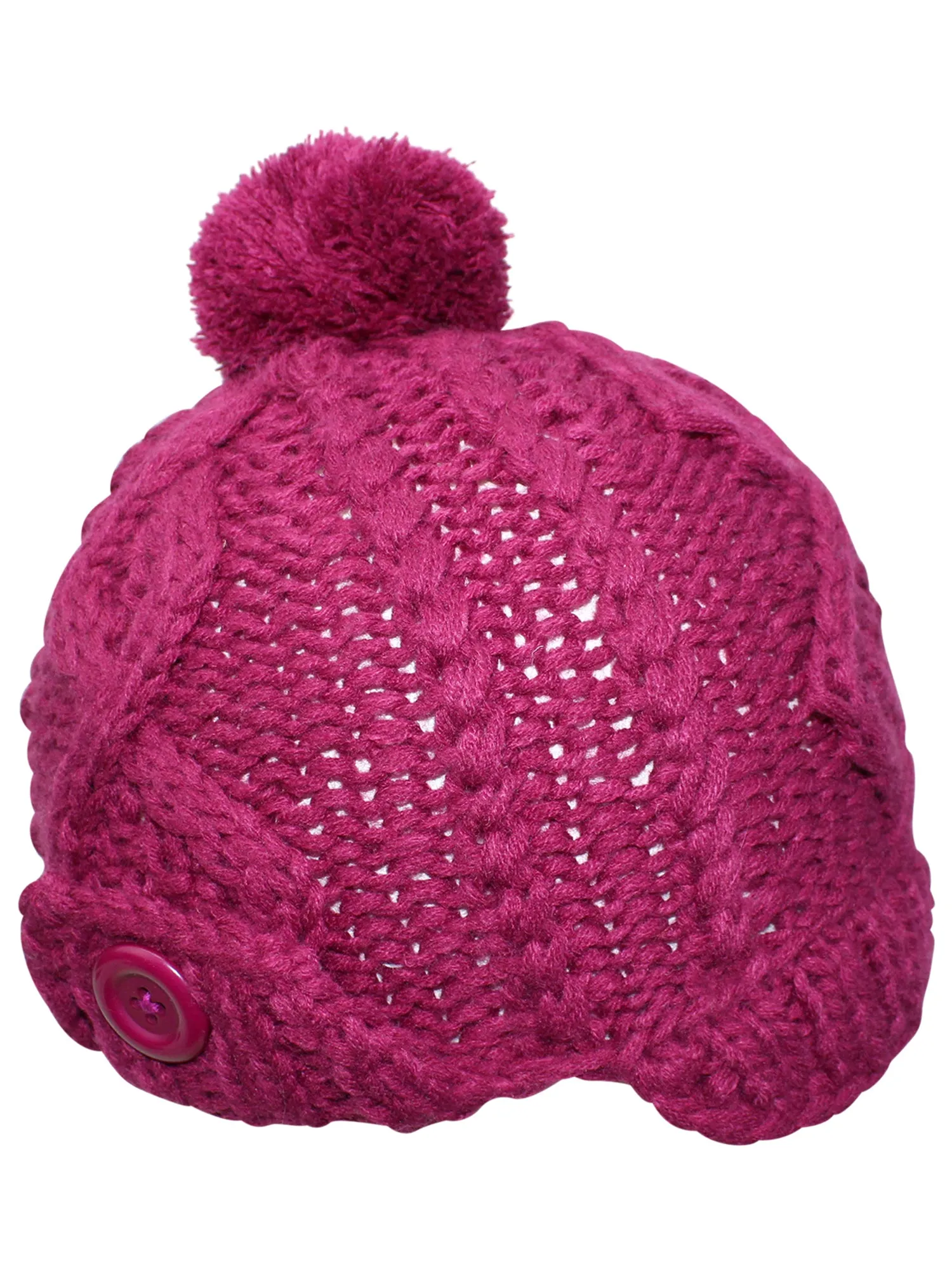 Stretchy Knit Newsboy Cap With Pom Pom