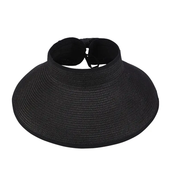 Sun Time Straw Visor Black