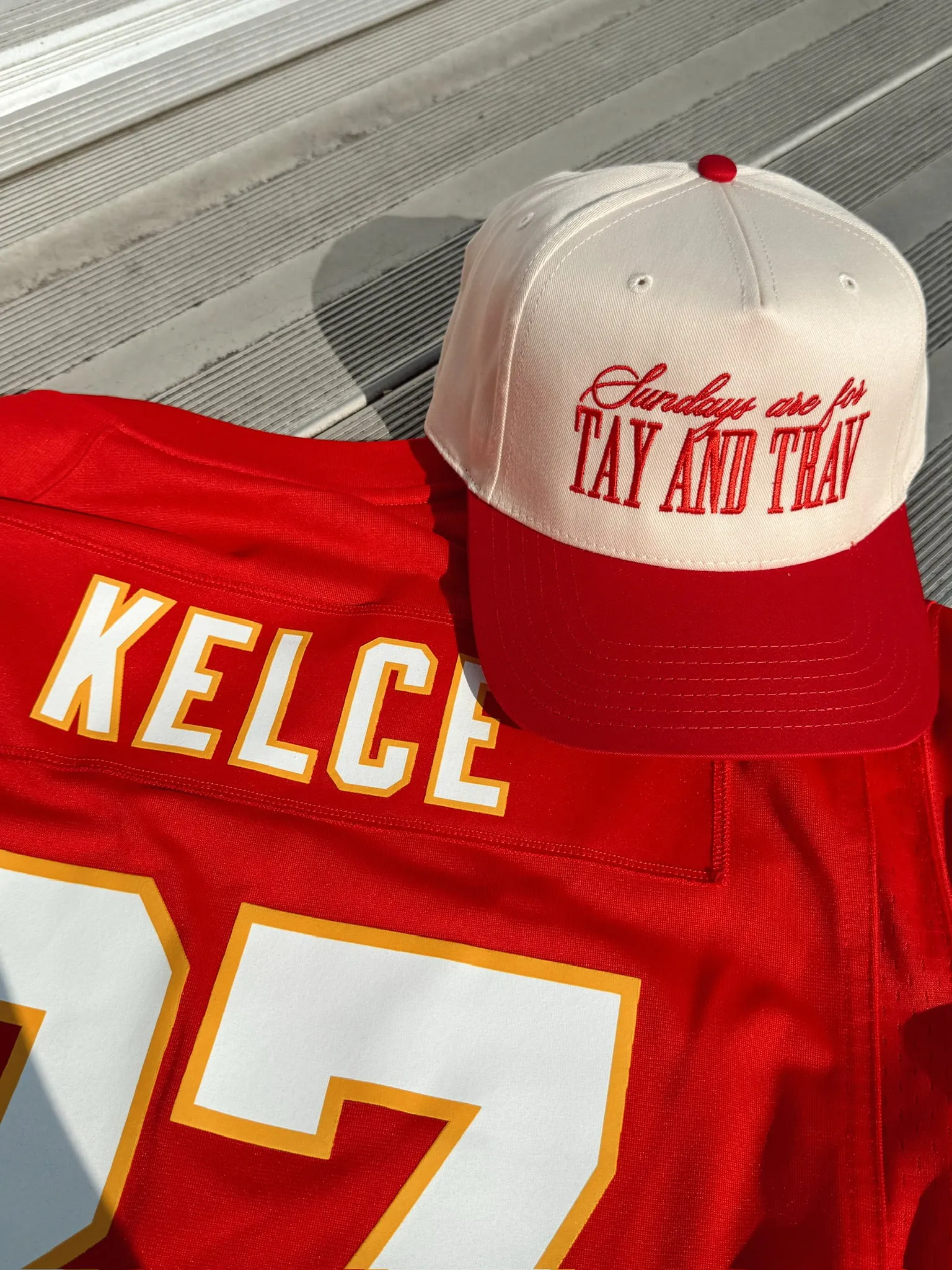 Sundays Are For Tay   Trav - Red Vintage Trucker Hat