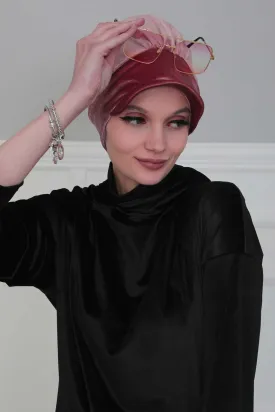 Super Soft Velvet Newsboy Visor Cap for Women, Elegant Comfortable Plain Turban Visor Cap for Daily Use, Chic Velvet Chemo Headwear,B-30K