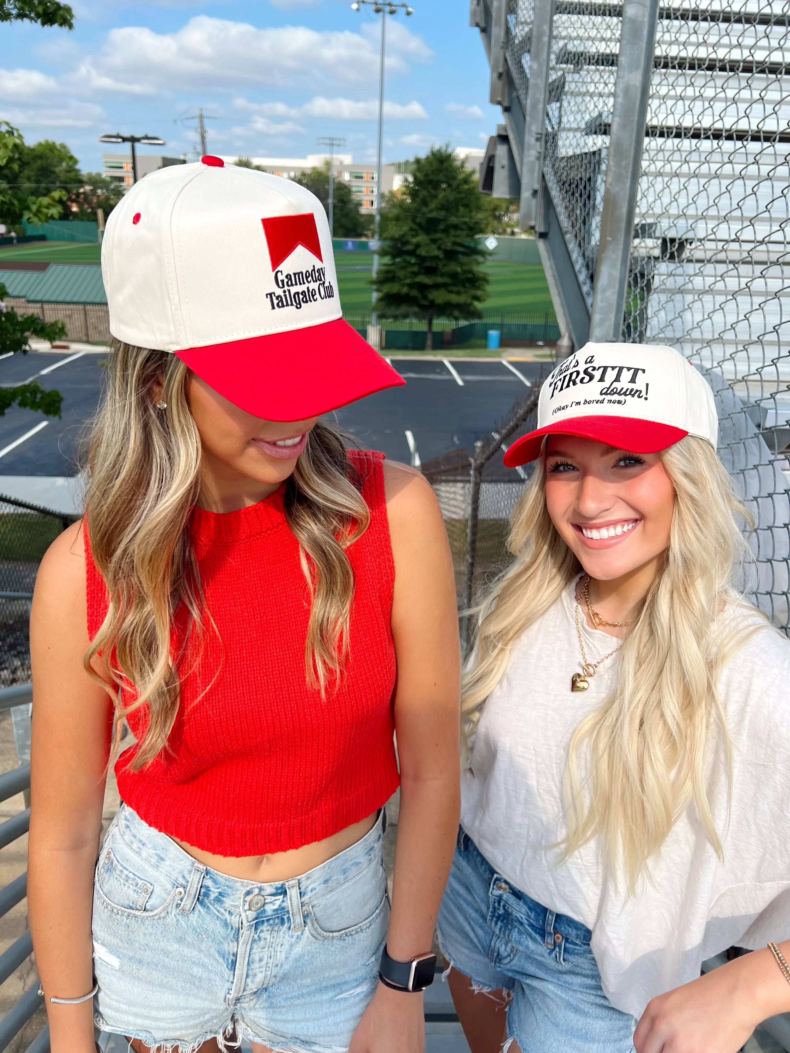 That's a Firstttt Down Vintage Trucker Hat - Red