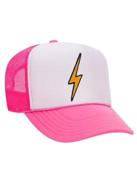 Vintage Bolt Trucker Hat Neon Pink