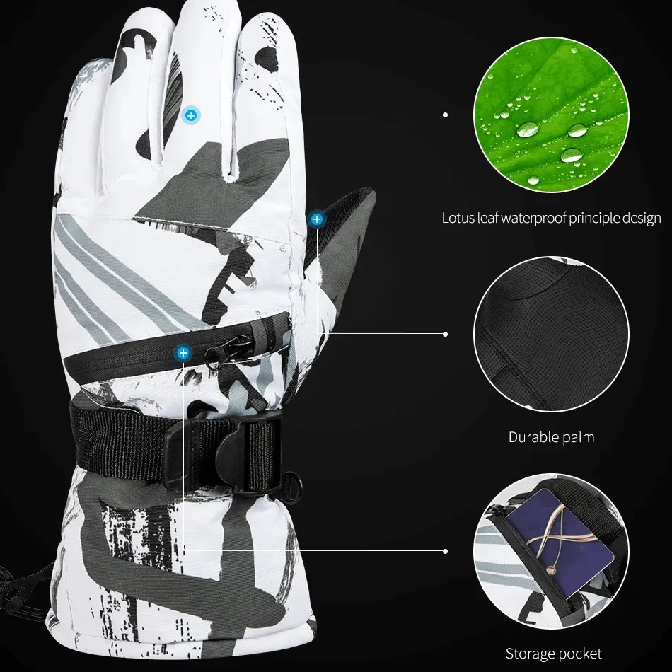 Waterproof Warm Unisex Gloves with Adjustable Bukcle - SF1893