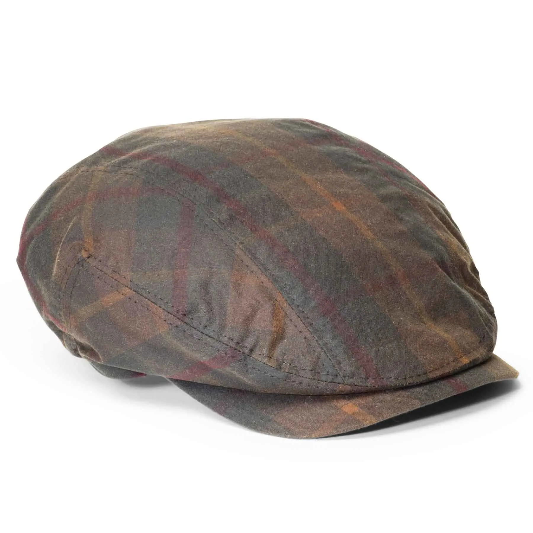 Waxed Newsboy Kerry Cap - Waterproof - Brown Plaid