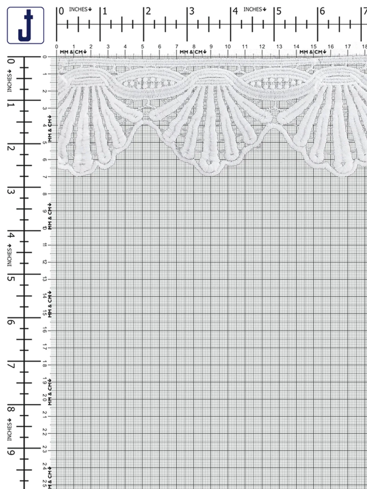 White Floral Border Edge Lace Trim