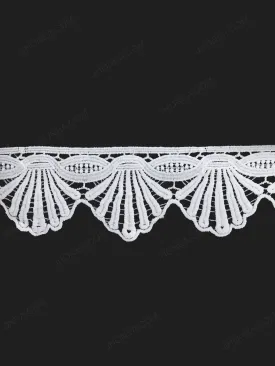 White Floral Border Edge Lace Trim