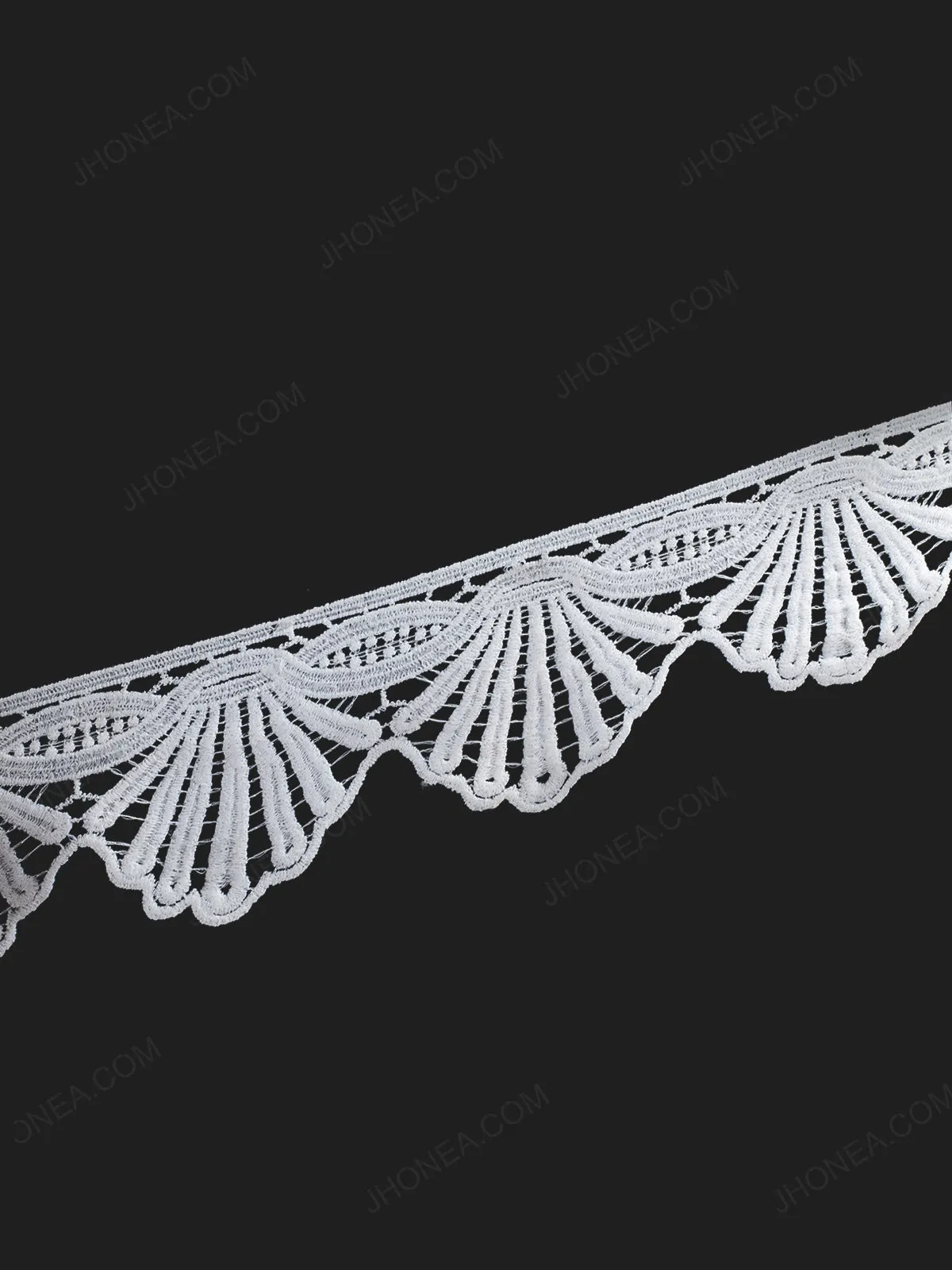 White Floral Border Edge Lace Trim