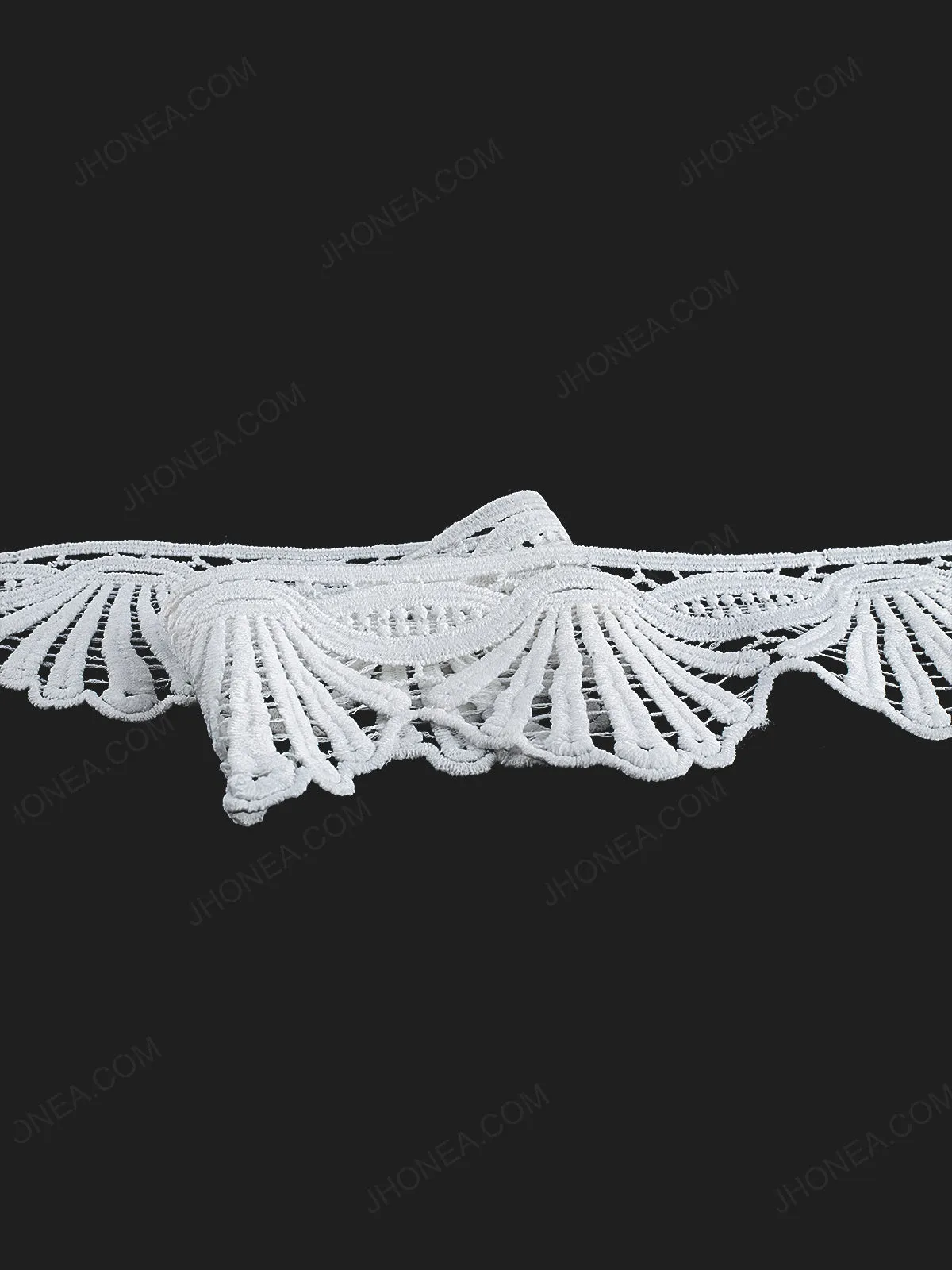 White Floral Border Edge Lace Trim