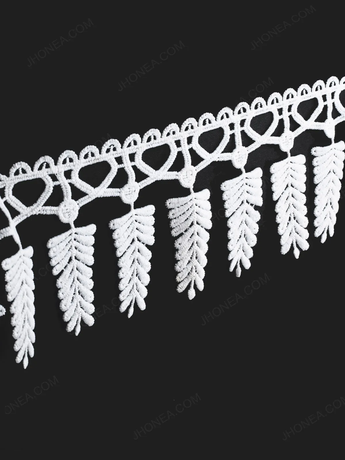 White Leaf Tassel Lace Trim For Womens'