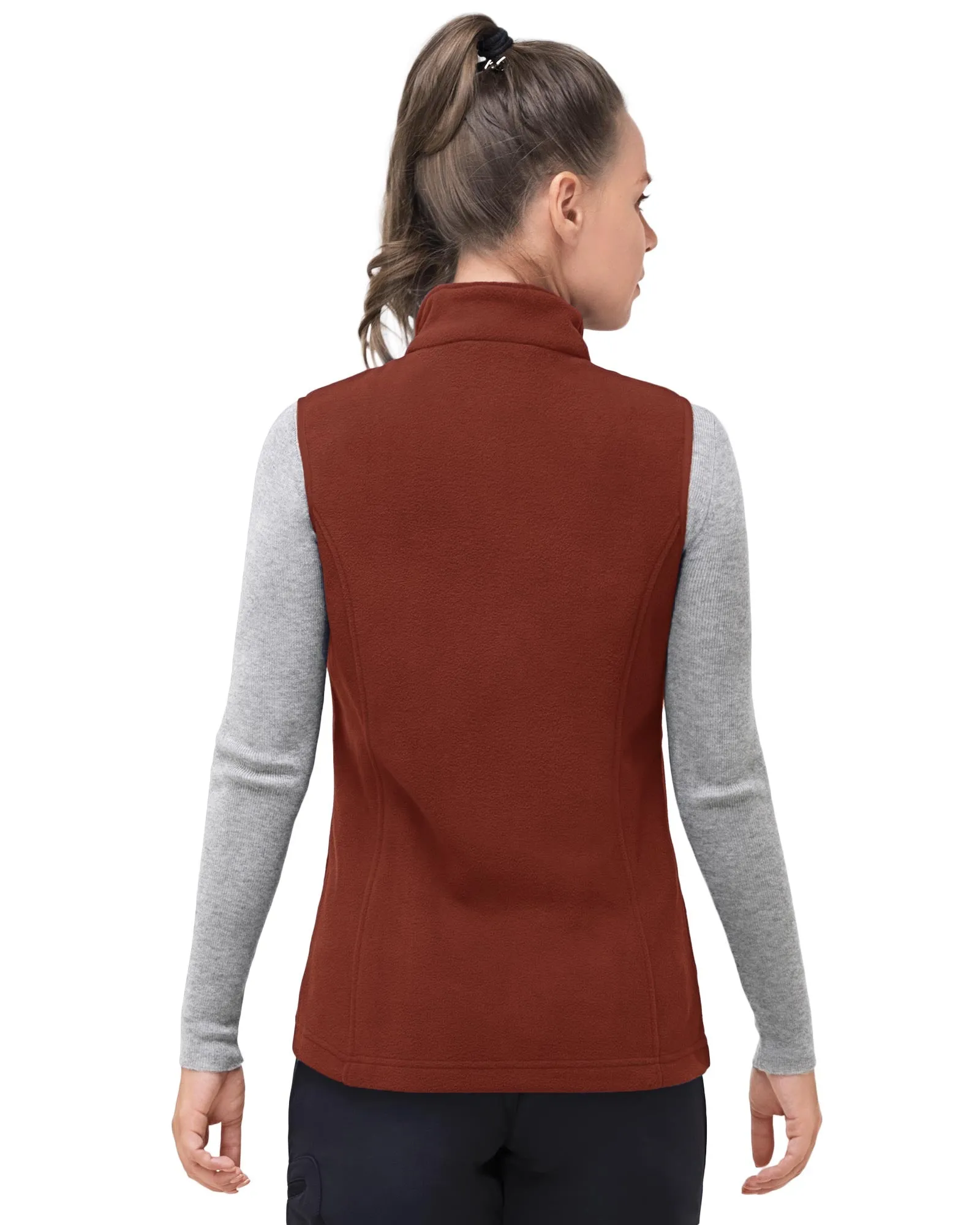 Women’s 0.82 lbs Fleece Gilet Vest Outerwear with 4 Deep Pockets