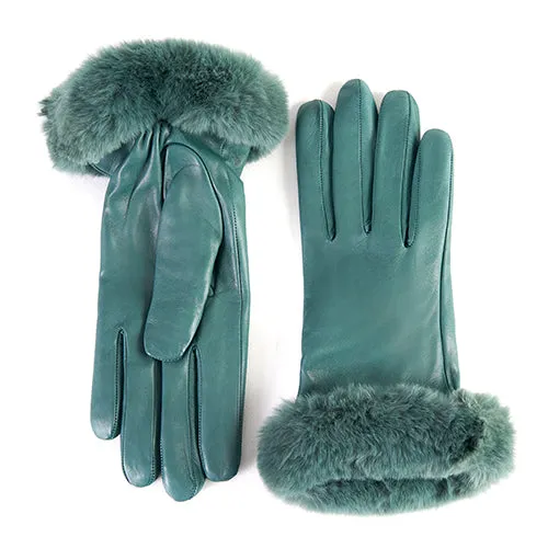 Women's giada nappa leather gloves with faux fur