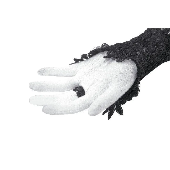 Women's Gothic Floral Embroidered Lace Fingerless Gloves