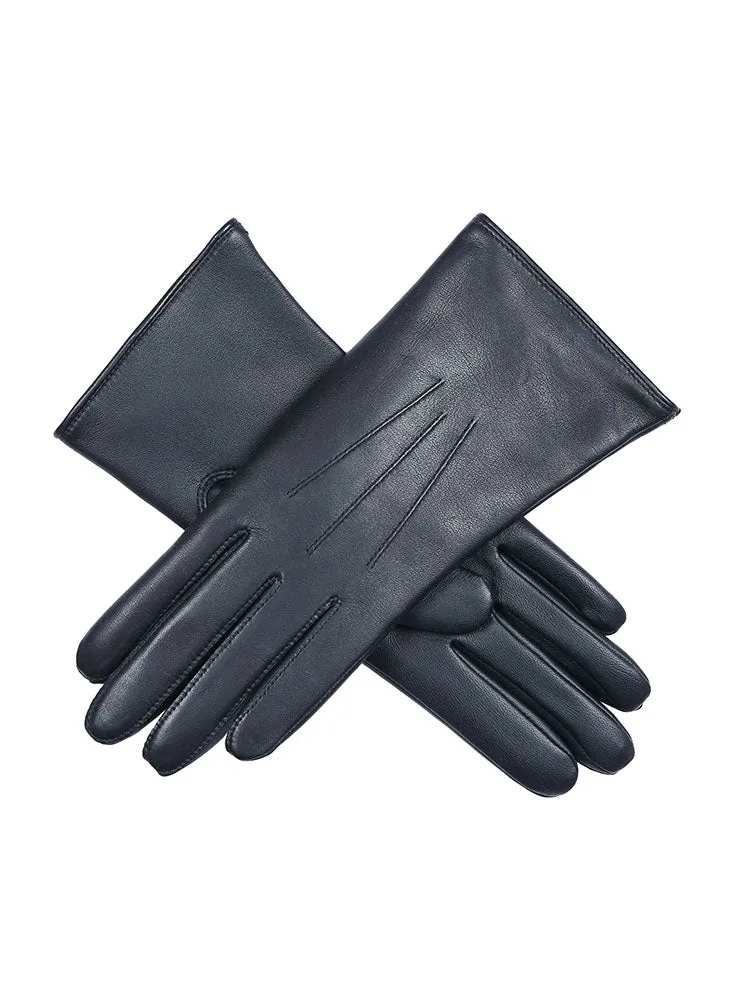 Women’s Heritage Touchscreen Three-Point Fur-Lined Leather Gloves