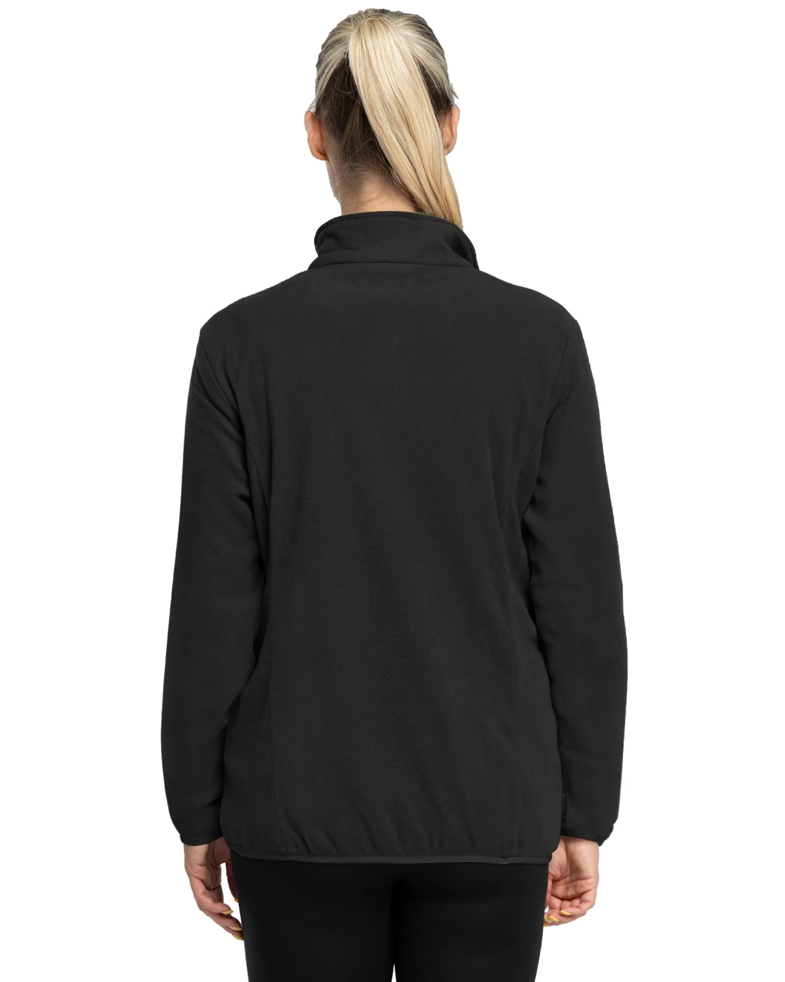 Women's Lightweight Long Sleeve Fleece Pullover Jacket, Quarter Zip Top Warm Polar Sweatshirt with Zipper Pockets