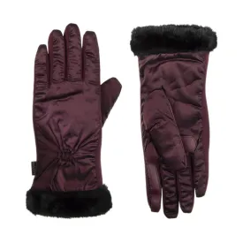 Women’s Quilted Gloves with Faux Fur Cuff